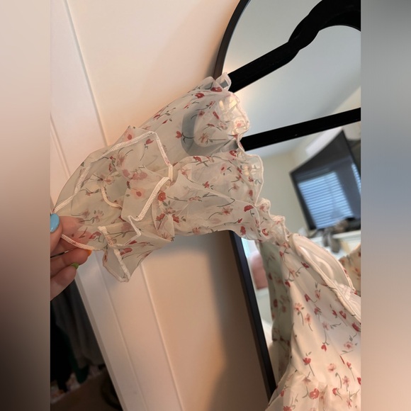 Floral off shoulder babydoll dress - Picture 3 of 4